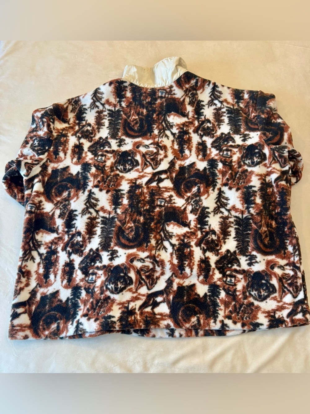 Columbia Women’s Wolf Brown and Cream Printed Fleece Snap-Pullover, sz 2X - Picture 14 of 16